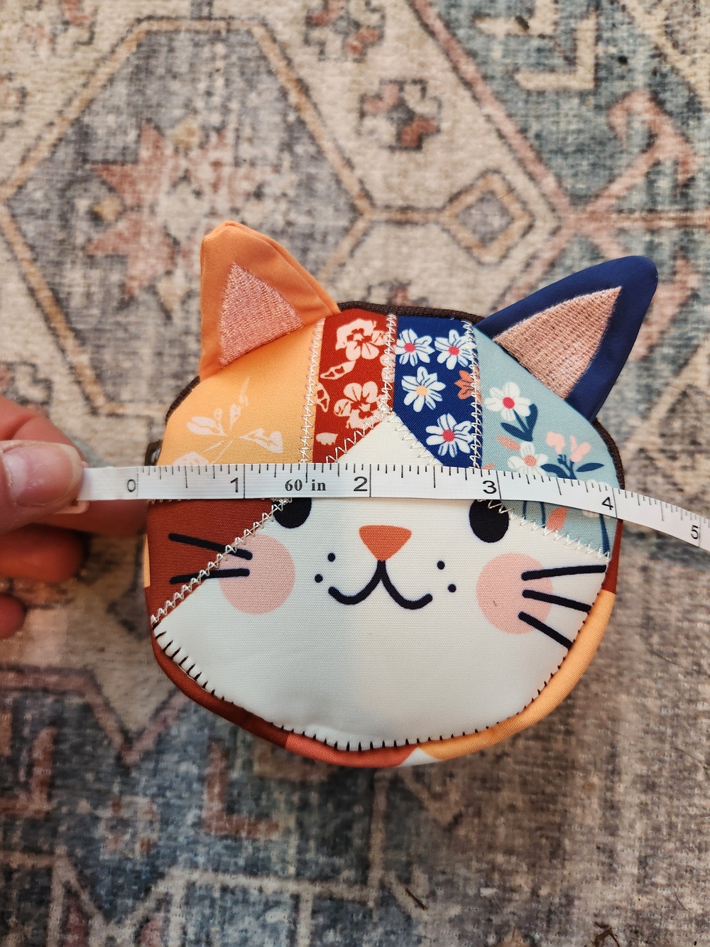 Patchwork Cat Coin Purse - Multicolor - Picture 3 of 4